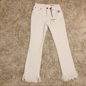 NWT White Fringe Jeans | Pistola